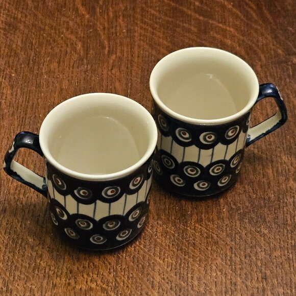 2 Polish Pottery Boleslawiec Mugs. Hand Painted - Picture 2 of 8